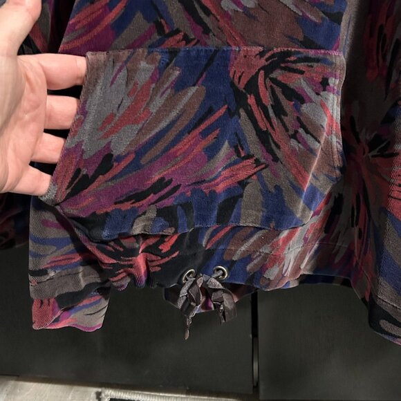 Style & Co. Sport Velour Abstract Floral Cowl Neck Top Women's Size XL - Picture 3 of 9